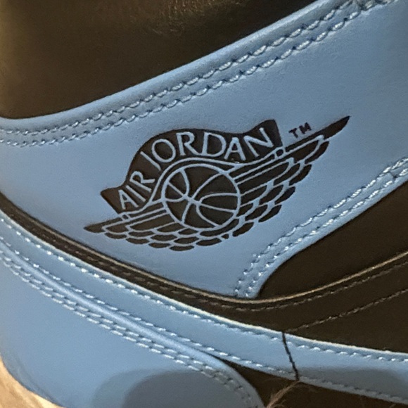 Air Jordan Blue and Black High-Top Sneakers - Picture 3 of 11
